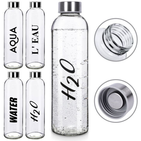 Bottiglia di vetro per bevande, acqua, succo, limonata, cocktail, frullato, bottiglia da 0,7 l (1/5)