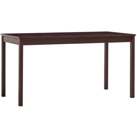 vidaXL Tavolo da Pranzo Marrone Scuro 140x70x73 cm in Legno di Pino (1/5)