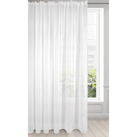 Tenda Eurofirany Con 8 Occhielli, Trasparente, Bianca, 140x250 Cm, Alta Qualità Per Soggiorno E Camera Da Letto - 3