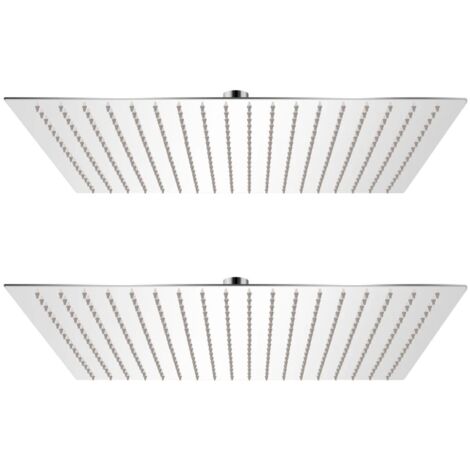 vidaXL Soffione per Doccia a Pioggia 2 pz Acciaio Inossidabile 50x50cm