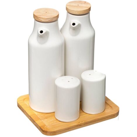 Olioaceto incastonato in ceramica parchi sale e pepe