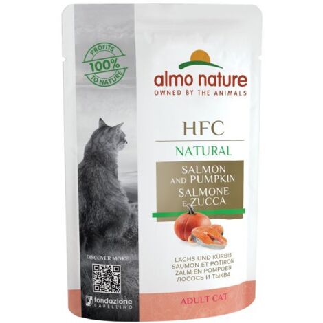 Almo Nature Gatto HFC Natural Gatto busta 55gr Salmone e Zucca