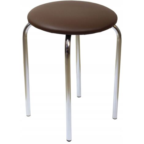Sgabello in ecopelle con gambe in metallo per la CUCINA Marrone Firnitex