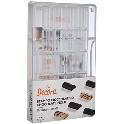 Decora 0050115 Stampo Professionale Cioccolatino Cilindro Piccolo, 20 cavità, 33 x 16 x h 8 mm, In Policarbonato, Ideale per Realizzare Cioccolatini Lucidi, Design Professionale, Made in Italy (1/4)