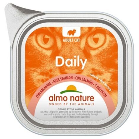 Almo Daily Menu Senza Glutine Gatto, in Vaschetta 100gr - Salmone