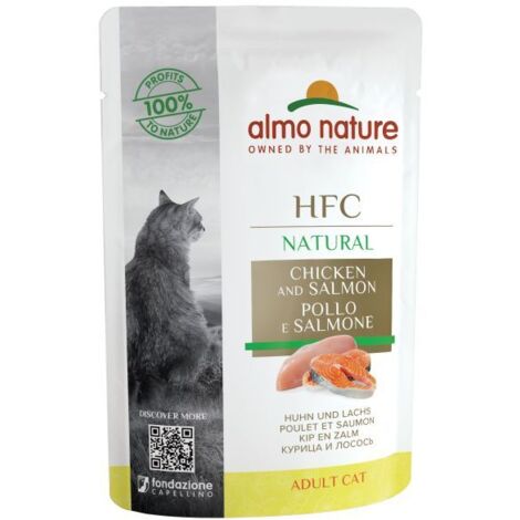 Almo Nature Gatto HFC Natural Gatto busta 55gr Pollo e Salmone