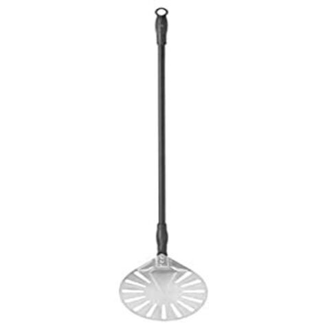 Pala per pizza con manico mobile, forata, tonda, in acciaio inox, diametro. 230 mm di lunghezza 1200 mm - Hendi 617199