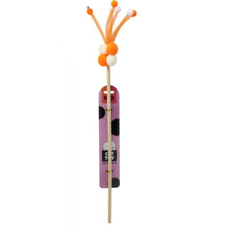 Bubu Pets  Giocattolo per gatti  Canna da pesca in legno con palla a bolle 38-54 cm - Canna da pesca in legno con palla a bolle 38-54 cm