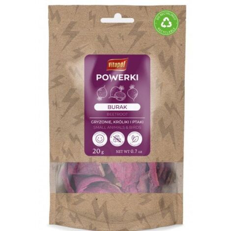 Vitapol  Powerki  Frutta e verdura liofilizzate per roditori, conigli e uccelli esotici - Barbabietola 20g