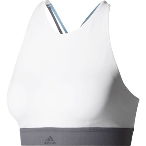 Reggiseno sportivo ADIDAS HALTER BRA SCD da donna bianco e grigio (1/5)