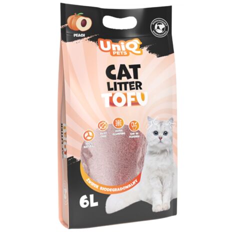 Uniq Pets  Lettiera per gatti biodegradabile in TOFU  Confezione da 6L - 2,5 kg - Brzoswkinia 6L