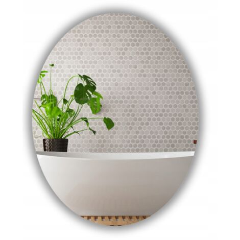 Specchio Ellipse Ovale LED 100x80 Impermeabile IP65 Appendibile Verticale Orizzontale