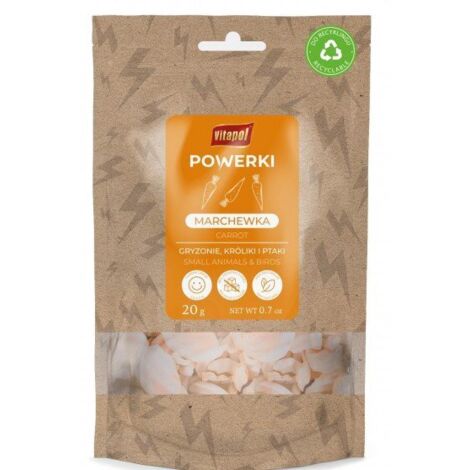 Vitapol  Powerki  Frutta e verdura liofilizzate per roditori, conigli e uccelli esotici - Carota 20g