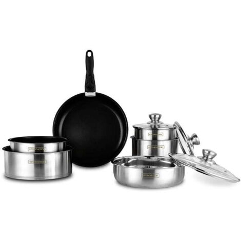Set di pentole in acciaio inox Kitchencook FLEX10 da 10 pezzi
