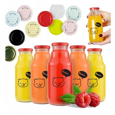 50x bottiglie Winnie the Pooh da 330 ml con stampa bottiglie di succo bottiglie di sciroppo bottiglie di vetro (1/5)