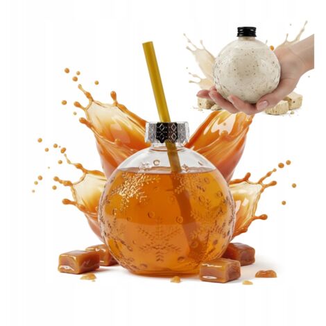 Bottiglia di vetro ALKOBOMBKA con CANNUCCIA 400 ml Alcol REGALO DI NATALE (1/5)