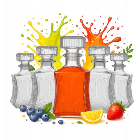 5x Caraffa in vetro LILIA 750ml per bottiglie regalo di liquori, vino e alcolici (1/5)