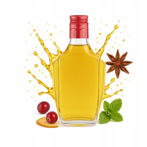 Bottiglia di vetro NOBEL da 250 ml per succhi, liquori, chiaro di luna, vino, alcol + tappo (1/5)