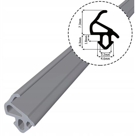 Guarnizione per finestre in PVC S-1559 ALUPLAST GRIGIO 1m
