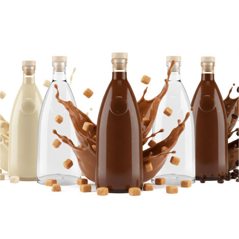 10x bottiglie di vetro LOFT da 500 ml per liquori, vodka, alcol, succo da 0,5 l (1/5)