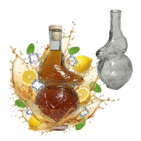 STRIKER Bottiglia 500ml Caraffa in Vetro Sfera con Stivale per Liquori Regalo Succo (1/5)