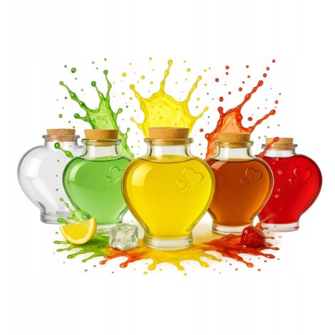 5x bottiglie di vetro LOVE da 350 ml per vino, alcol, liquore (1/5)