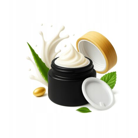Barattolo di vetro NERO OPACO 15 g per crema, balsamo, campioni di cosmetici, gel (1/5)