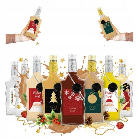 10 bottiglie di Natale in regalo OZDOBNA WAVE 500ml per tinture di vino 0,5l (1/5)