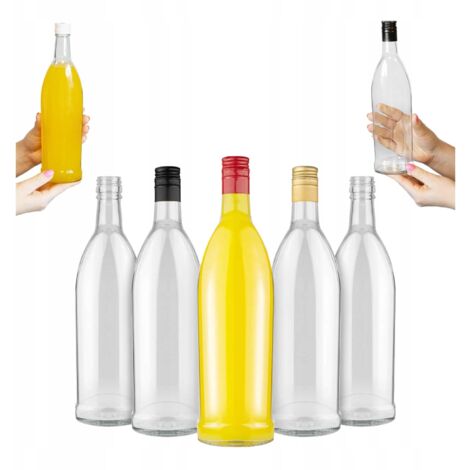 10 bottiglie di vetro Iskra da 500 ml per alcolici, succhi, vini, liquori, regalo (1/5)