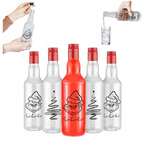 10x Bottiglie di vetro MONOPOL Regalo di Natale 500ml CON STAMPA per LIQUORI (1/5)