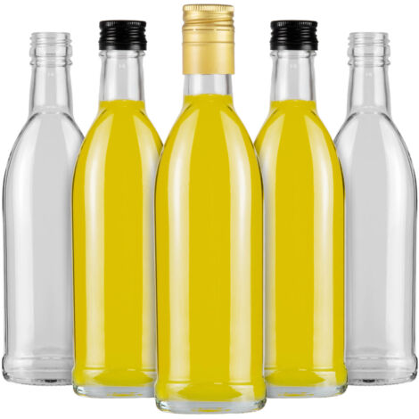 5x bottiglie di vetro Iskra da 250 ml per alcol, succhi, vino, liquori SET (1/5)