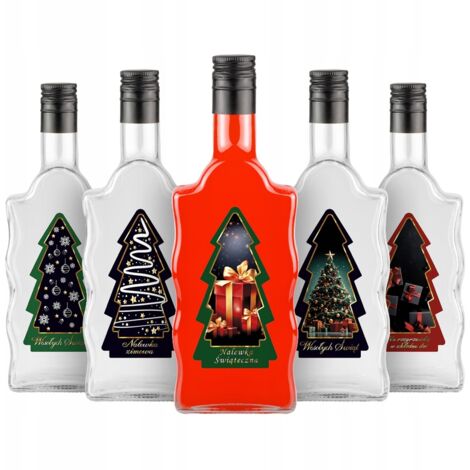 5x bottiglie FALA da 500 ml + ETICHETTA ALBERO DI NATALE bottiglie di vetro per tinture natalizie (1/5)