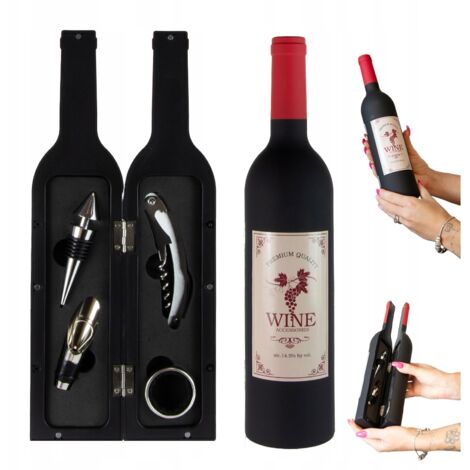 SET ACCESSORI PER VINO 4 in 1: cavatappi, versatore, tappo salvagoccia, REGALO (1/5)
