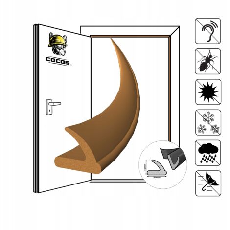 Guarnizione autoadesiva per porta e finestra V 9X7 mm MARRONE