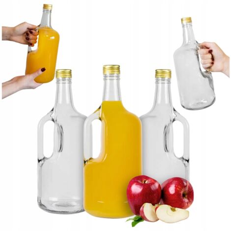 5x Bottiglia di vetro GALON UCHO 1,75L DAMA PER VINO WHISKY VODKA VETRO SPESSO