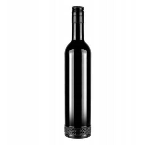 Bottiglia di vetro CRYSTAL 500ml NERO ELEGANTE per regalo di vodka alcolica