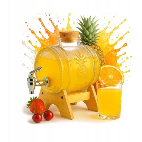 Barile di vetro da 1 l ANANAS KEG per barile di Moonshine da matrimonio come regalo (1/5)