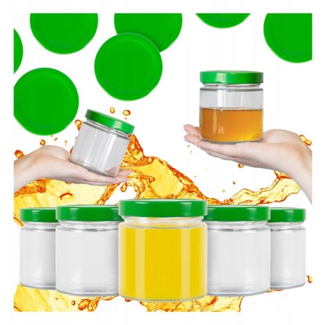 40x BARATTOLI IN VETRO ATENA 410ml BARATTOLO PER CANDELE, CETRIOLO, MARMELLATA, MIELE + COPERCHI