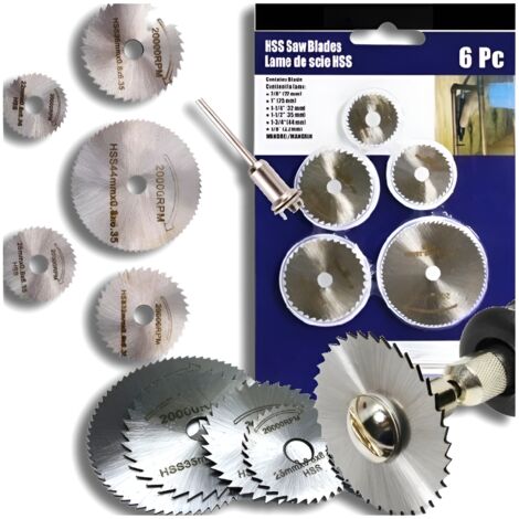 SET DI 6 DISCHI DA TAGLIO PER MINI SMERIGLIATRICE + ADATTATORE PER CACCIAVITE