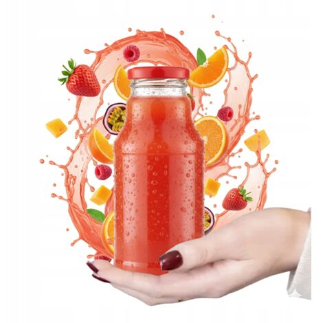 5x bottiglie di vetro KUBUŚ per succhi da 330 ml Bottiglia per succhi, acqua e sciroppo (1/5)