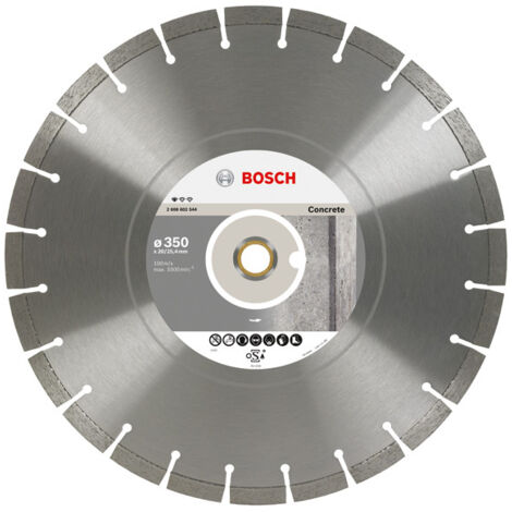 BOSCH ACCESSORI 1 x Lama per sega de Diamante Standardfor Calcestruzzo, per Calcestruzzo, Calcestruzzo Poroso, Ø 350 20/25.40 2.8 10 mm, Seghe da banco, a Benzina