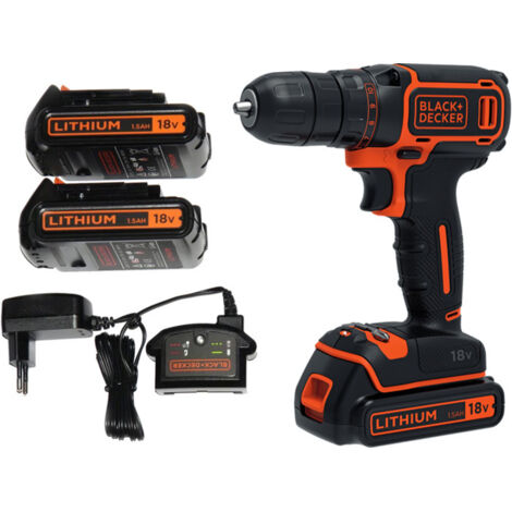 Nero &amp Decker BDCDC18B-QW Perceuse-visseuse 18 V con 2 batterie 1,5 Ah