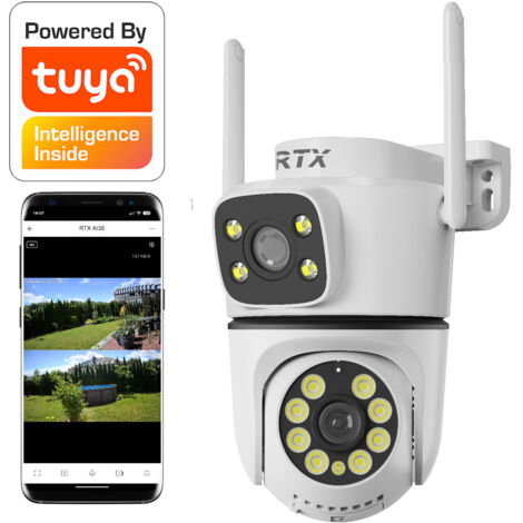 Telecamera IP Tuya RTX da esterno, girevole, audio bidirezionale, registrazione SD, obiettivi n. 2 (1/5)