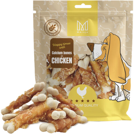 Cubetti di calcare con pollo, snack naturale per cani, senza cereali, Mersjo, 500 g