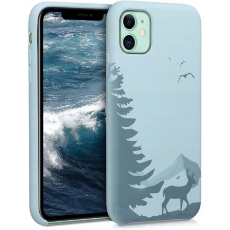 kwmobile Custodia per Apple iPhone 11 - Custodia in silicone - Cervo e foresta (1/5)
