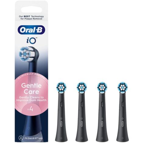 Testine per spazzolino elettrico Oral-B iO Gentle Care, nere, 4 pezzi