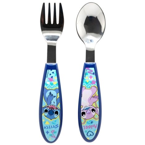 Disney Stitch - Set di posate in metallo Stitch & Angel (cucchiaio e forchetta)