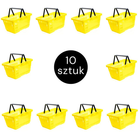 Cestino per la spesa H-22 cm L-30 cm P-43 cm Capacità 22L giallo (set da 10) N