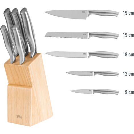 Set di coltelli da cucina Teesa Balanced 5 in 1 in acciaio inossidabile