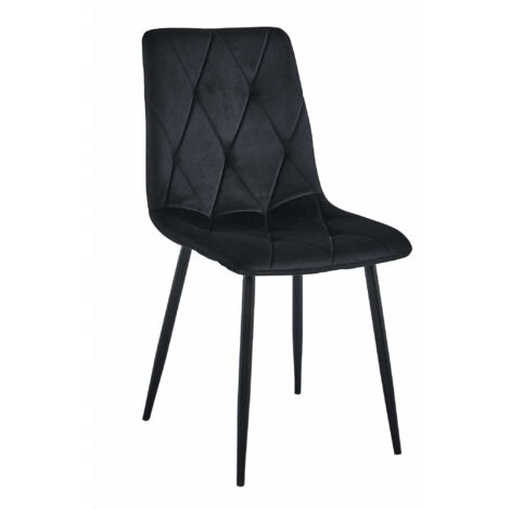 Sedia LIBRA - velluto nero / gambe nere x 1 (1/5)